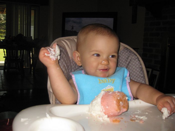 Day before birthday practice cupcake smash.