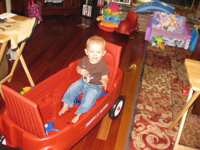 Testing out the new wagon
